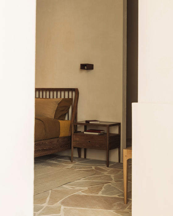 Spindle bedside table