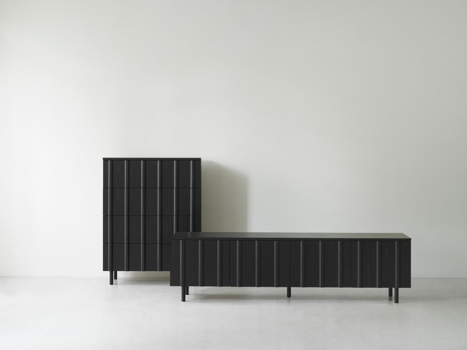 Rib Sideboard Low Soft Black