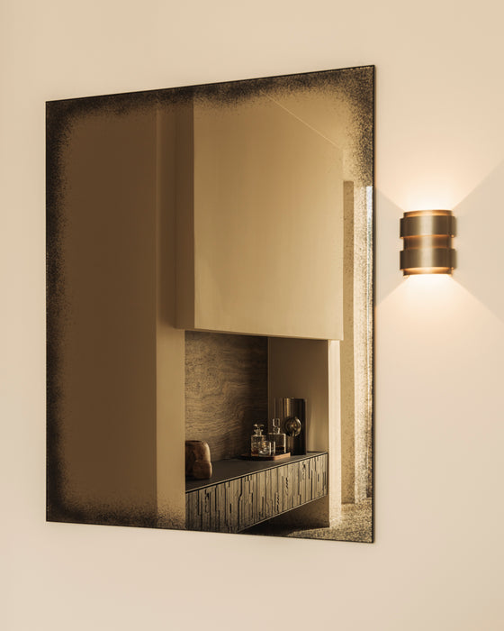 Aged wall mirror