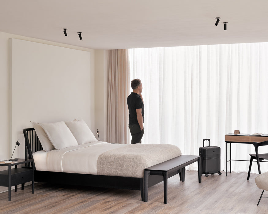 Spindle bedside table