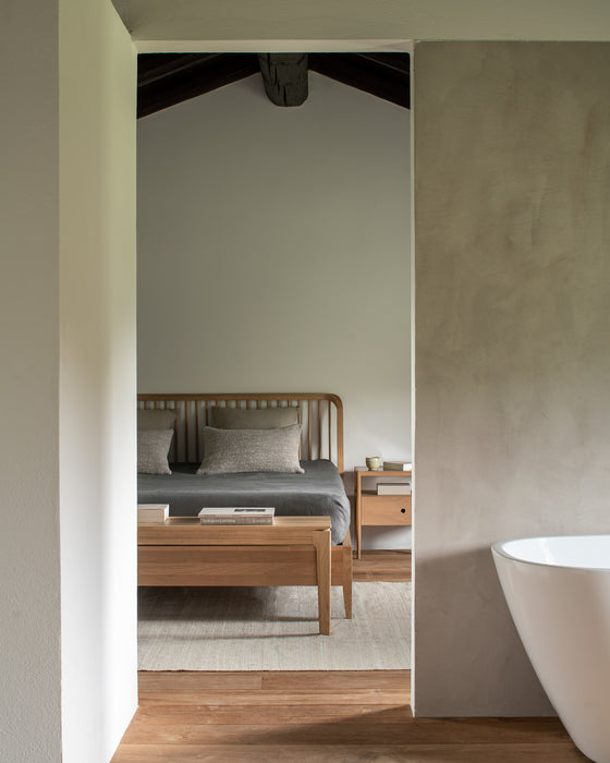 Spindle bedside table