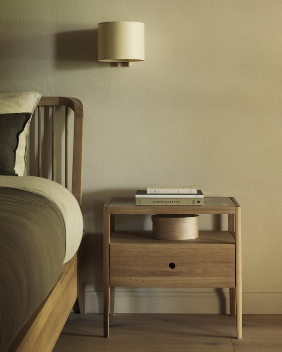 Spindle bedside table