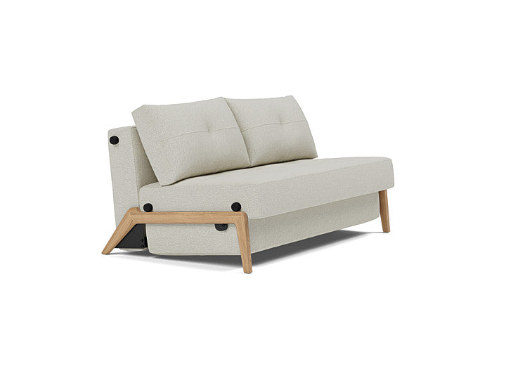 Cubed Full Size Sleeper Sofa With Wood Legs