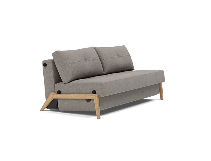 Cubed Queen Size Sleeper Sofa With Wood Legs