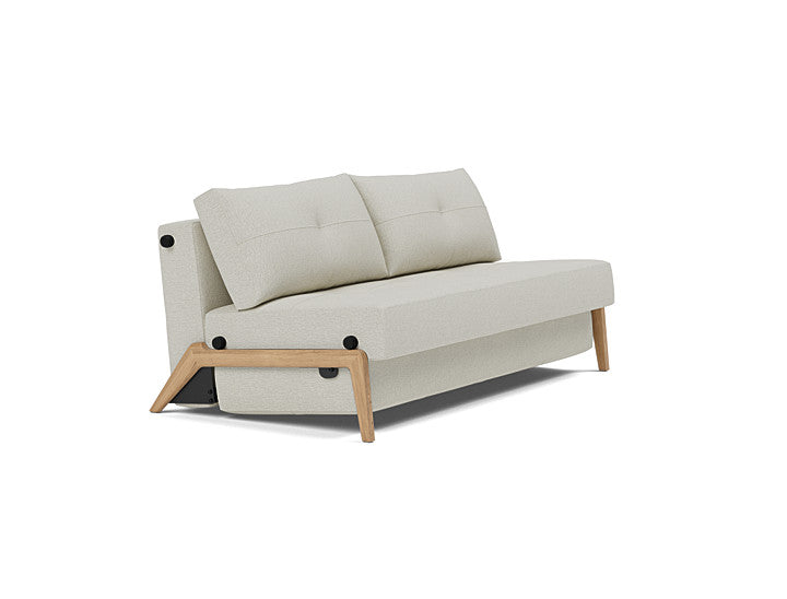 Cubed Queen Size Sleeper Sofa With Wood Legs