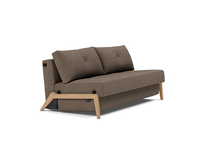 Cubed Queen Size Sleeper Sofa With Wood Legs