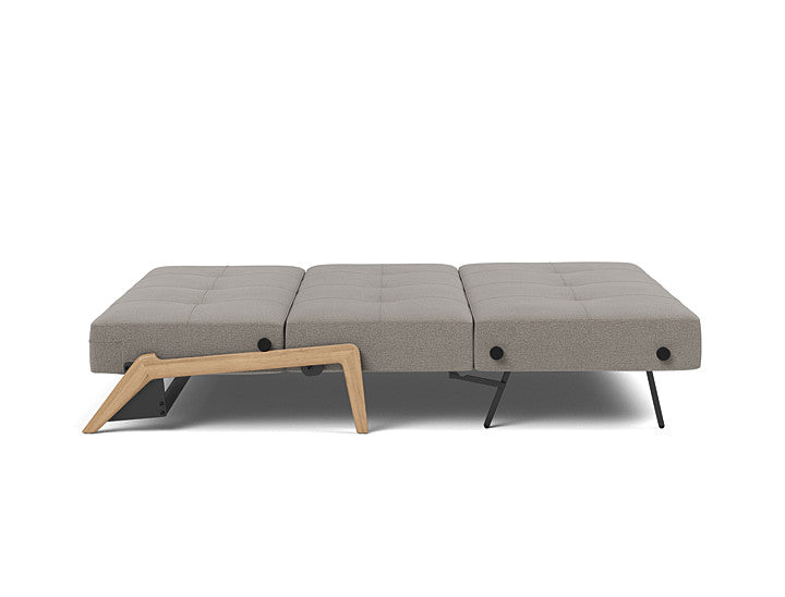 Cubed Queen Size Sleeper Sofa With Wood Legs