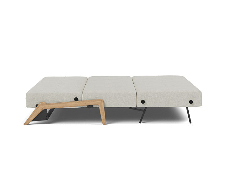 Cubed Queen Size Sleeper Sofa With Wood Legs
