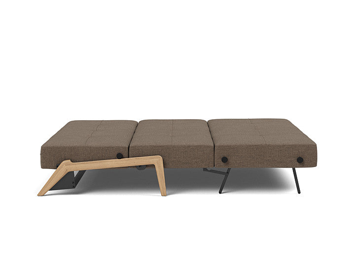 Cubed Queen Size Sleeper Sofa With Wood Legs