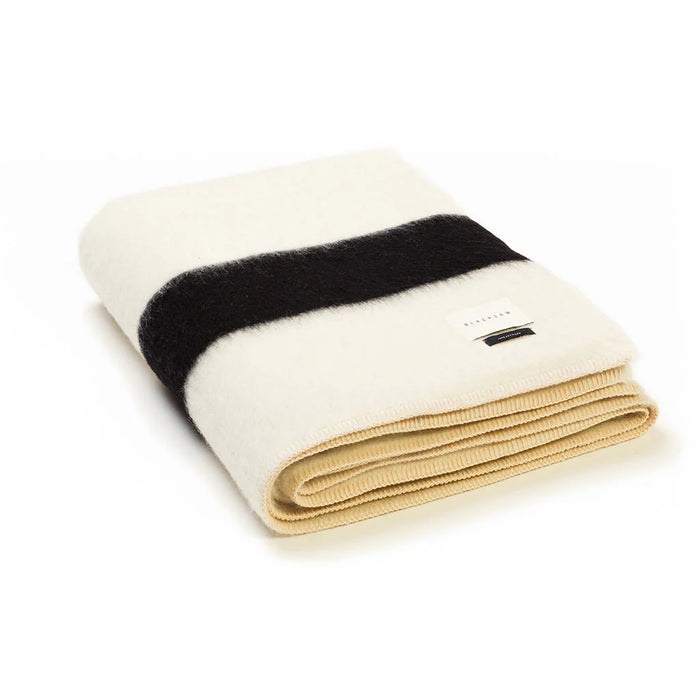 The Siempre Recycled Blanket Ivory with Black Stripe