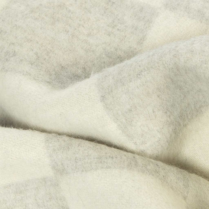 Crosby Heirloom Blanket. Zero Dye light heather ivory check