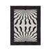 The Blacksaw Dopamine Psychedelic Art Blanket in Black/Ivory Flat laying product shot Reverse side