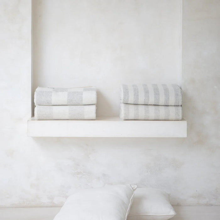 Crosby Heirloom Blanket. Zero Dye shoji ivory check