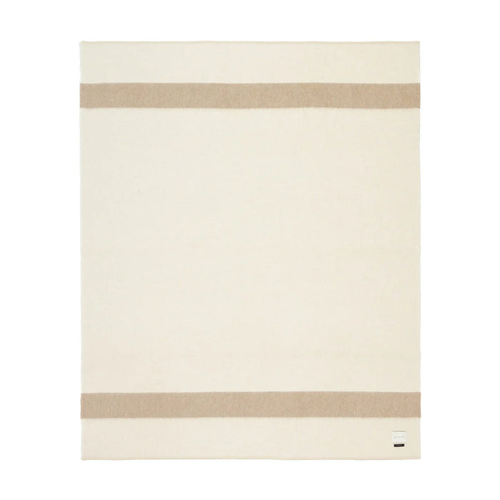 The Siempre Recycled Blanket Ivory with Beige Stripe