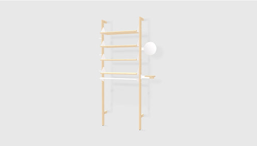Blonde Uprights White Brackets Blonde Shelves /