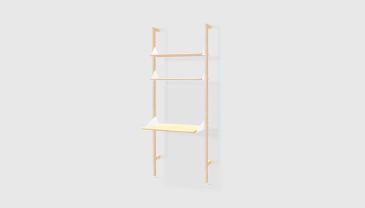 Blonde Uprights White Brackets Blonde Shelves /