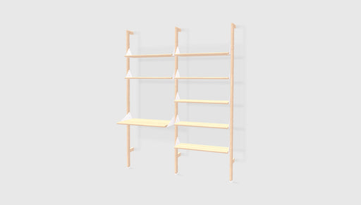 Blonde Uprights White Brackets Blonde Shelves /