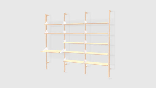 Blonde Uprights White Brackets Blonde Shelves /
