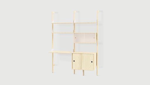 Blonde Uprights/ White Brackets/ Blonde Shelves