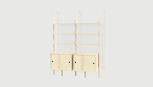 Blonde Uprights/ White Brackets/ Blonde Shelves