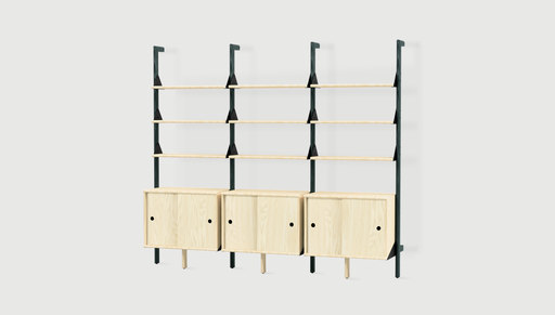 Black Uprights/ Black Brackets/ Blonde Shelves