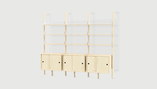 Blonde Uprights/ White Brackets/ Blonde Shelves