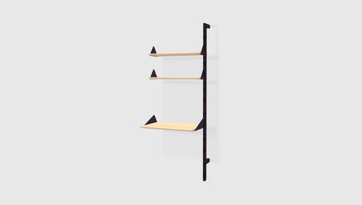 Black Uprights Black Brackets Blonde Shelves /