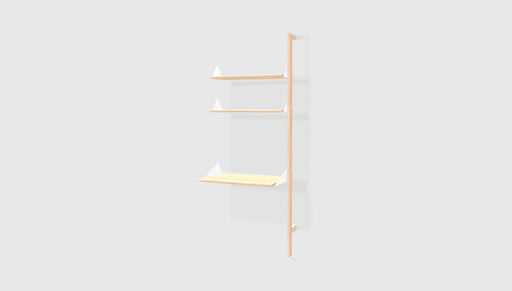 Blonde Uprights White Brackets Blonde Shelves /