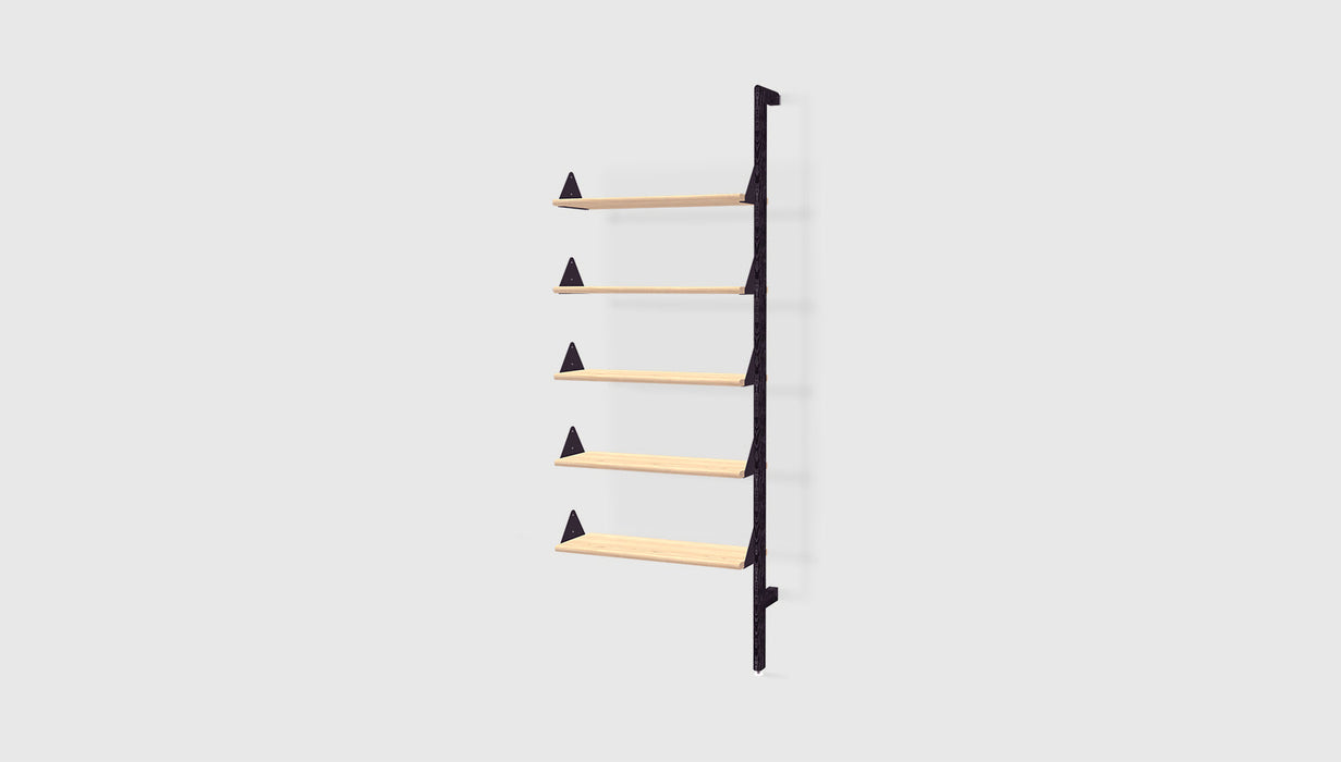 Black Uprights Black Brackets Blonde Shelves /