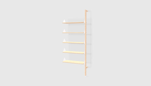 Blonde Uprights White Brackets Blonde Shelves /