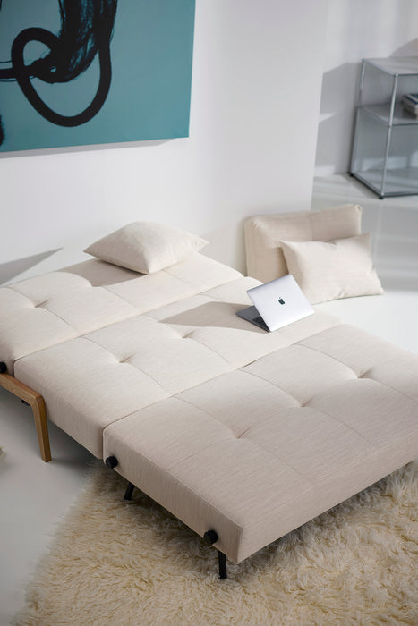 Cubed Full Size Sleeper Sofa With Wood Legs