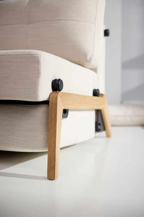 Cubed Queen Size Sleeper Sofa With Wood Legs