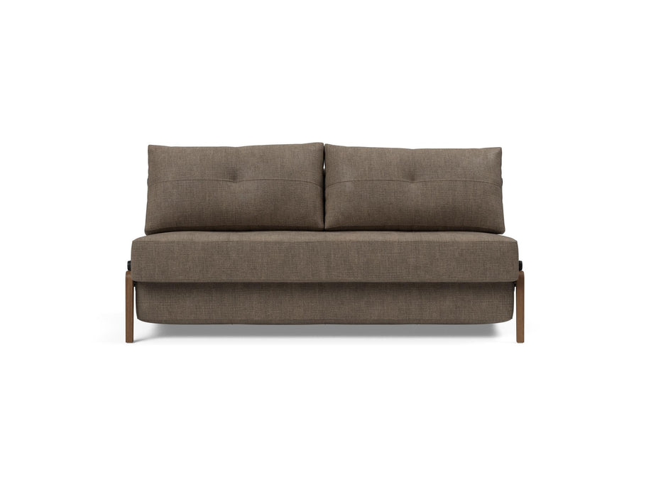 Cubed Queen Size Sofa Bed With Dark Wood Legs