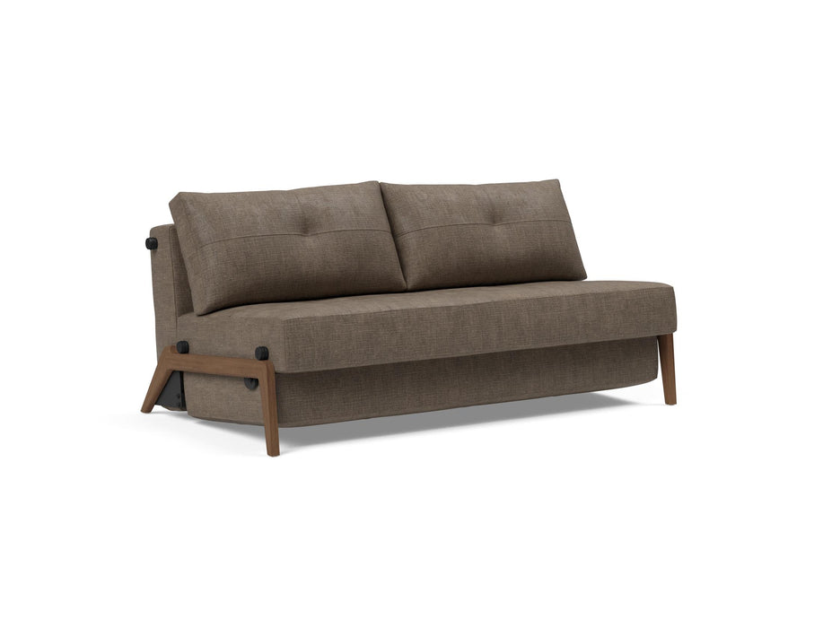 Cubed Queen Size Sofa Bed With Dark Wood Legs