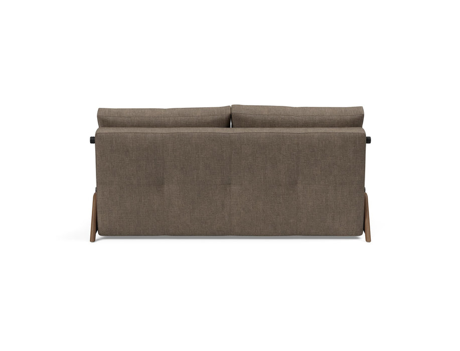 Cubed Queen Size Sofa Bed With Dark Wood Legs