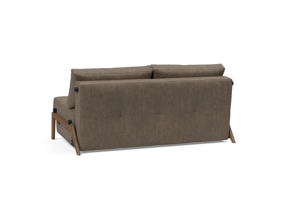 Cubed Queen Size Sofa Bed With Dark Wood Legs