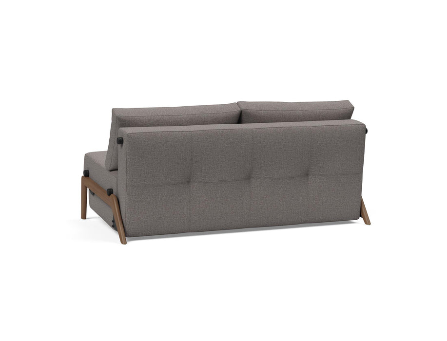 Cubed Queen Size Sofa Bed With Dark Wood Legs