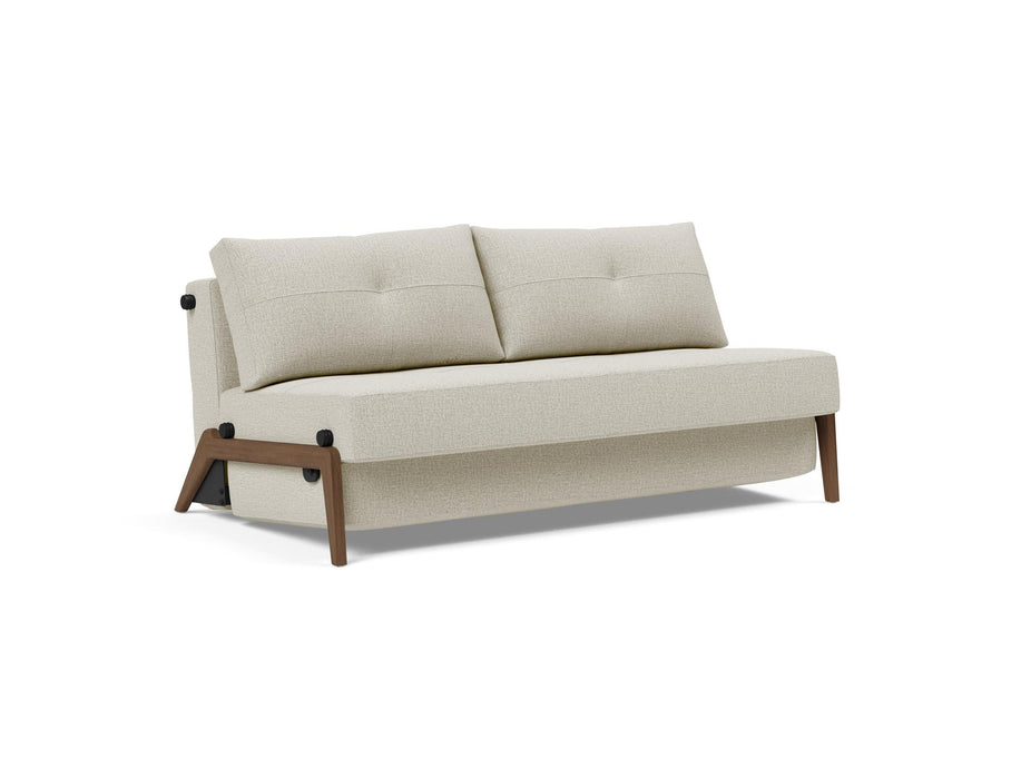 Cubed Queen Size Sofa Bed With Dark Wood Legs