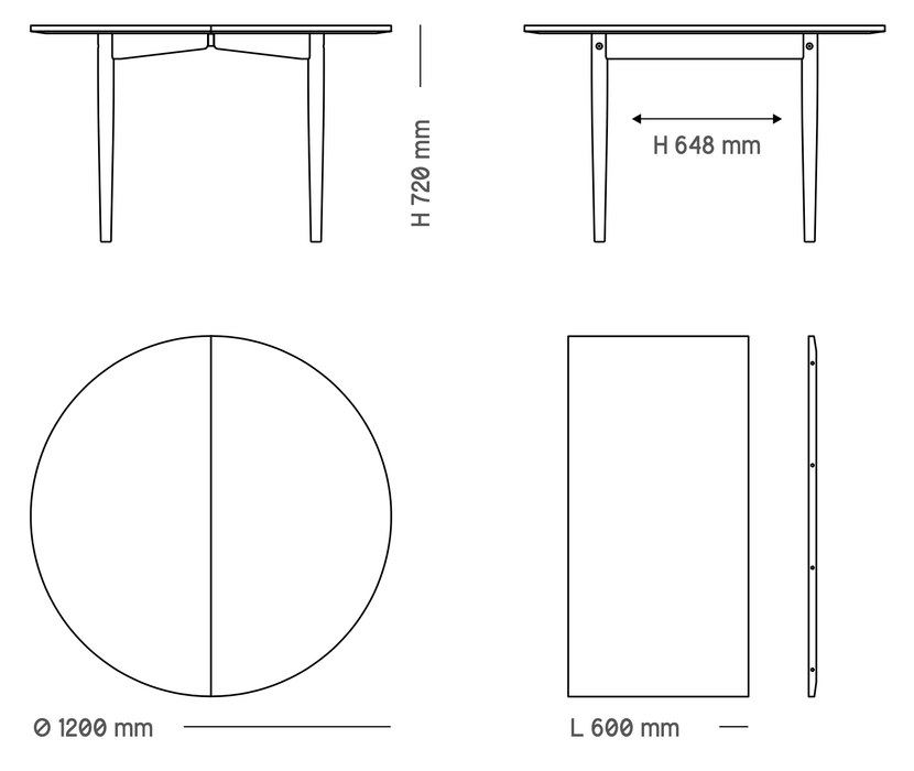 Oma dining table – extendable [Made-to-order]