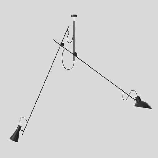 Astep, VV Cinquanta Suspension, Black Reflectors, Pendant, Vittoriano ViganГі,