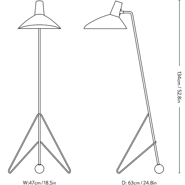 &Tradition, Tripod Floor Lamp HM8, Floor,