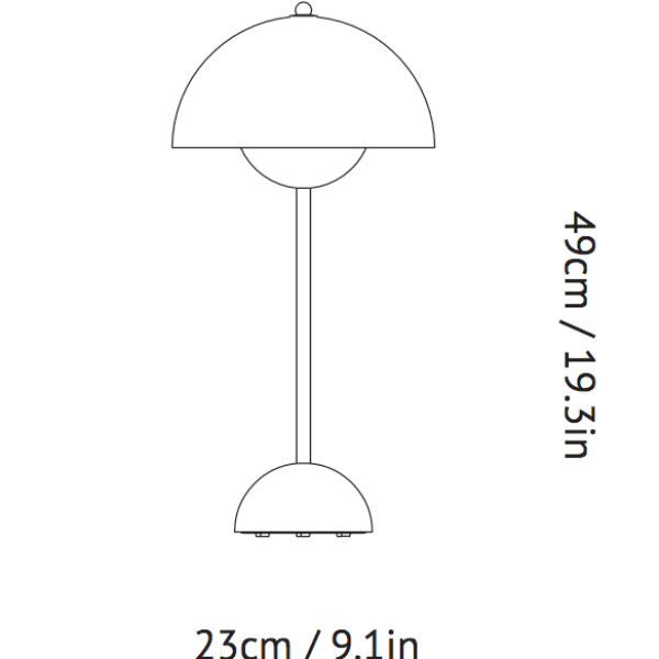 &Tradition, Flowerpot Table Lamp VP3, Red Brown, Table / Task,  Verner Panton