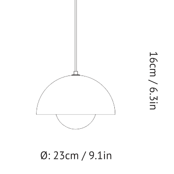 &Tradition, Flowerpot Pendant VP1, Vermillion Red, Pendant,  Verner Panton