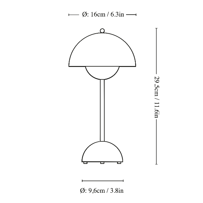 &Tradition, Flowerpot Portable Table Lamp VP9, Tangy Pink, Table / Task,  Verner Panton