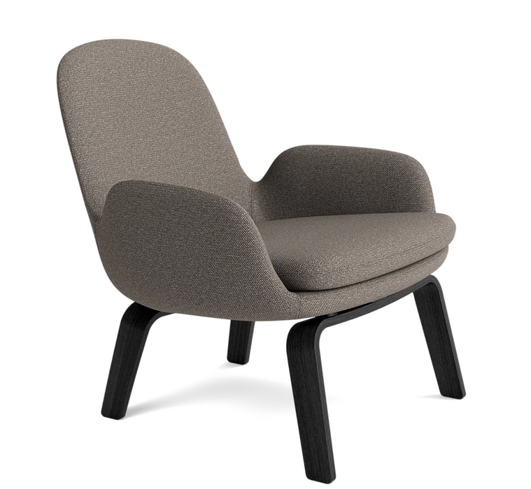 Era Lounge Chair Low Black Oak, fabric:  Kvadrat Canvas 2 fabric 0244