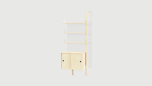 Blonde Uprights/ White Brackets/ Blonde Shelves