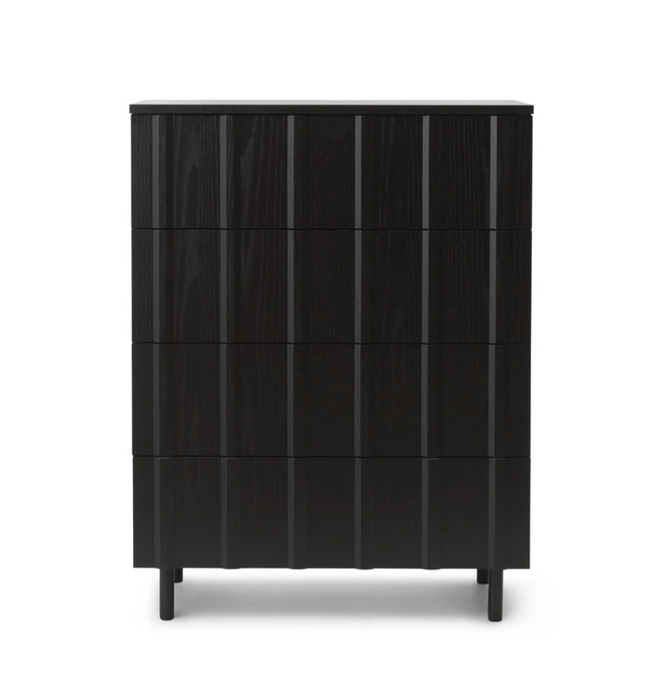Rib Dresser w. 4 Drawers Soft Black Brooklyn City Furniture Rib Dresser w. 4 Drawers Soft Black Brooklyn City Furniture