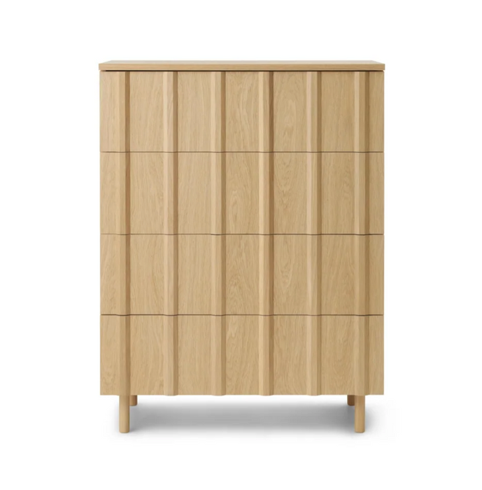 ribbed dresser Rib Dresser w. 4 Drawers Oak — Brooklyn City Furniture