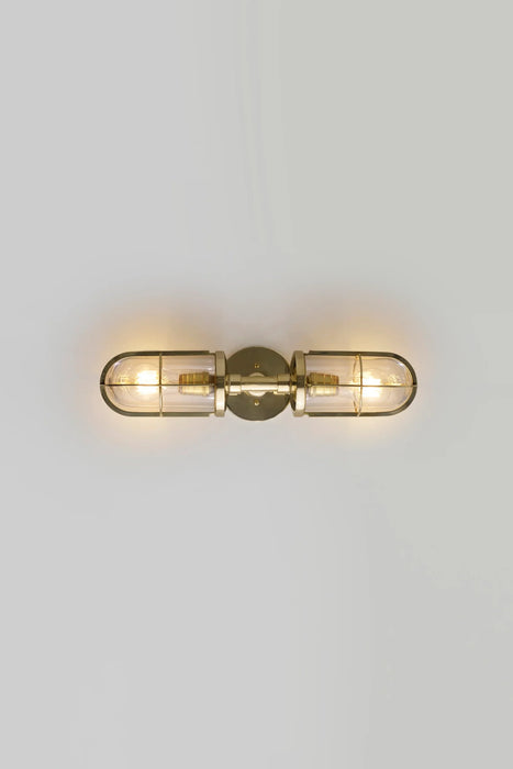 Weatherproof Ship's Double Well Glass Polished Brass / Clear